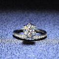 Silver Moissanite Princess Crown Ring for Live Streaming Supply-0-0