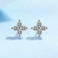 wholesale PT950 gold plated S925 sterling silver earrings for women with moissanite, personalized earrings, gifts for girlfriend or best friend, ready to ship wholesale-80 points per pair (40 points per pair)  925 silver