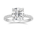 wholesale S925 Sterling Silver 1-3 Carat Square Asscher Cut Moissanite Women's Ring High-end Silver Jewelry Accessories-0-1