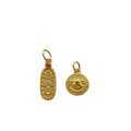 wholesale Gold-plated 925 Ancient Silver Vajra, Rain-Repelling Ear, Peace Gourd, Fu Character, Heart Pendant, DIY Drip Drop Pendant-0-4
