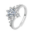 PT950 Plated S925 Silver 1-Carat Moissanite Crown Ring for Women, Cross-Border Drop Shipping-0-3