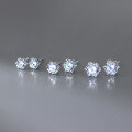 wholesale S925 Sterling Silver Fresh and Sweet Ins Style Niche Design Exquisite Single Diamond Six-Prong Stud Earrings M06542-0-4