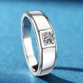 Sterling Silver Men's Moissanite Ring, Minimalist and Luxurious-0-4