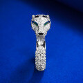 wholesale 925 Silver Gold-Plated Ring with High-Carbon Diamond Muzo Green Series, Inspired by Emerald Leopard Design-0-2