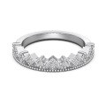 wholesale S925 Sterling Silver European and American Wedding Style Women's Fashion Geometric Round Row of Zirconia Embedded Ring with a Sense of Sophistication-0-12