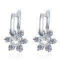 S925 Sterling Silver Moissanite Full Diamond French Floral Earrings, Three-Way Wear-0-3