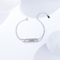 wholesale S925 Sterling Silver Two-Tone Layered Bracelet for Women, Small Batch Design, Luxury Creative Micro-Paved Zircon Double Layer Hand Jewelry Wholesale-Double Bracelet 925 Silver