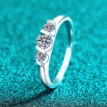 S925 Sterling Silver Full Moissanite Wave Design Women's Ring-0-0