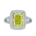 wholesale 925 silver new jewelry imported high-carbon diamond 8*11 olive green ring women's-0-4