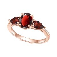wholesale S925 Sterling Silver Inlaid with Natural Garnet Ring, Fashionable and Exquisite Gemstone Ring-S925 silver + natural garnet US size 5