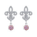 wholesale PT950 gold-plated S925 sterling silver cross-border new moissanite earrings with a sense of high-end luxury, Queen's iris flower earrings-0-10