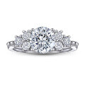 wholesale S925 Sterling Silver 15ct Four-Prong Personalized Ring Fashion Proposal Wedding Band Women's Ins-Style Accessory-0-1