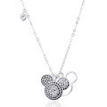 wholesale S925 silver plated rose gold Korean retro fashion cute internet-famous zircon geometric cartoon mouse necklace-0-4
