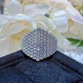 18k Gold-Plated S925 Silver Ring with Full 15mm Round Moissanite Luxury Setting-0-1