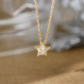 wholesale 925 Silver Gold Plated Star Moissanite Pendant Necklace-0-3