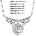 Oxidation-Resistant 925 Sterling Silver Moissanite Heart Pendant Necklace-0-4