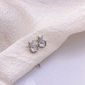 wholesale S925 Sterling Silver Crown Diamond Stud Earrings for Women, Minimalist, Niche, High-End, Birthday Gift for Her-0-2