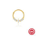 wholesale S925 Sterling Silver Minimalist Diamond Geometric Rhinestone Ear Cuff, Nose Ring-0-5
