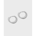wholesale S925 Sterling Silver Geometric Circle Minimalist Versatile Textured Korean Version Ins Original Indie Design Earrings for Women-0-0