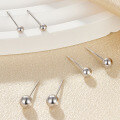 wholesale S925 Sterling Silver Korean Style Ball Ear Studs Minimalist Bean Ear Bone Piercing Earrings with a Sense of Sophistication-0-1