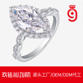 Sterling Silver Customizable Stackable Moissanite Women's Rings-0-4