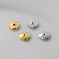 wholesale S925 Silver Earring Backs Anti-Lost Silver Ear Caps Silver Ear Backs Silver Ear Clips Silver Flying Saucer Ear Stoppers T0100-Gold-One pair>925 silver