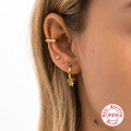 wholesale S925 Sterling Silver Star Tassel Ear Cuff, Exaggerated INS Style, Minimalist Fashion Earrings-0-1