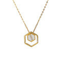wholesale S925 silver minimalist Korean-style fashionable fresh geometric zircon necklace set with chain-0-4