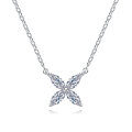 925 Sterling Silver 1-Carat Moissanite Four-Leaf Clover Pendant Necklace for Women-0-3