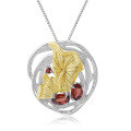 wholesale S925 Sterling Silver Designer High-End Gemstone Pendant Necklace with Naturalistic Design-0-6