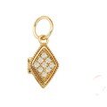 wholesale S925 silver plated with 14k gold, French vintage minimalist double-sided openable pendant with white zirconia-0-4
