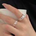 wholesale S925 Sterling Silver Open Bow Ring for Women, New Korean Style Versatile High-End Retro Ring-0-0