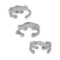 wholesale S925 sterling silver 663-665 Korean version ins niche design minimalist irregular textured open ring for women-0-4