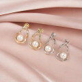 wholesale S925 Sterling Silver Irregular Geometry Pearl Earrings, Wholesale of Minimalist Niche Design Earrings-0-3