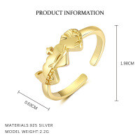 wholesale S925 Sterling Silver Sweet Heart Pendant Necklace for Women, Minimalist, Trendy, and Versatile Collarbone Chain-K2183-Gold 925 Silver