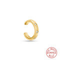wholesale S925 Sterling Silver C-Shaped No Hole Diamond Pattern Ear Clips, Hot Cross-Border Trendy INS Ear Bone Cuffs for Non-Pierced Ears-0-5