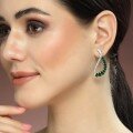 wholesale 925 Silver Gold-Plated Earrings with High Carbon Diamond, Baogia Emerald, and Exquisite Serpent Design – Premium Jewelry for Women-0-2