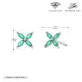 wholesale 925 Sterling Silver Colorful Zircon Flower Stud Earrings For Women-0-8