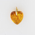 wholesale Metal material first, Dunli Jewelry source wholesale new fashionable commuting lightweight luxury high-end synthetic amber heart pendant-0-2