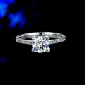 S925 Silver Moissanite Ring Women's Small Four-Claw Design Fashion Versatile Light Luxury-0-1