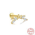wholesale S925 Sterling Silver, 16G Flat Thread, Marquise Multi-Diamond Dragonfly Stud Earrings-0-9