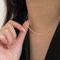 wholesale 925 Sterling Silver Minimalist Geometric Snake Bone Necklace for Women, Forest-Inspired Light Luxury, Delicate and Fresh, Understated Collarbone Chain-0-0