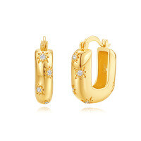 wholesale Copper Metal Hot Selling Amazon Ear Hoops,ins。-Gold #3