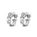 wholesale Metal S925 Sterling Silver Splice Graffiti Cartoon Character Gingerbread Man Ear Clasp Cute Trendy Internet Celebrity Style Earrings for Women-0-5