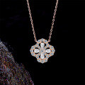 Sterling Silver Four-Leaf Clover Necklace, Versatile and Luxurious Cross-Chain TikTok Taobao Cross-Border Hit-0-1