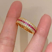 wholesale S925 Silver Vintage Style Brushed Diamond Ring by Italian Craftsmanship, Zhuo Zhi Fan Jewelry Xiaohongshu Same Style-R1429 Gold Diamond Ring No. 9