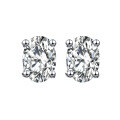 wholesale 925 Silver Stud Earrings D Color Moissanite Classic Four-Prong Oval Moissanite Studs Elegant Simple Earrings Wholesale-0-5