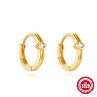 wholesale 925 Sterling Silver with Zirconia Exquisite Super Sparkly Stackable Ear Cuff,Ins。-Gold#6 925 silver