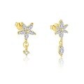 wholesale 925 Sterling Silver Petal Earrings Women, Small Niche Design Luxury Advanced Sense Flower Inlaid Diamond European and American-0-4