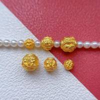 wholesale Gold-plated 925 ancient silver fittings with engraved Four-Not-Buddha spacer beads, waist beads, top beads, and loose beads for DIY collectible accessories-A small one